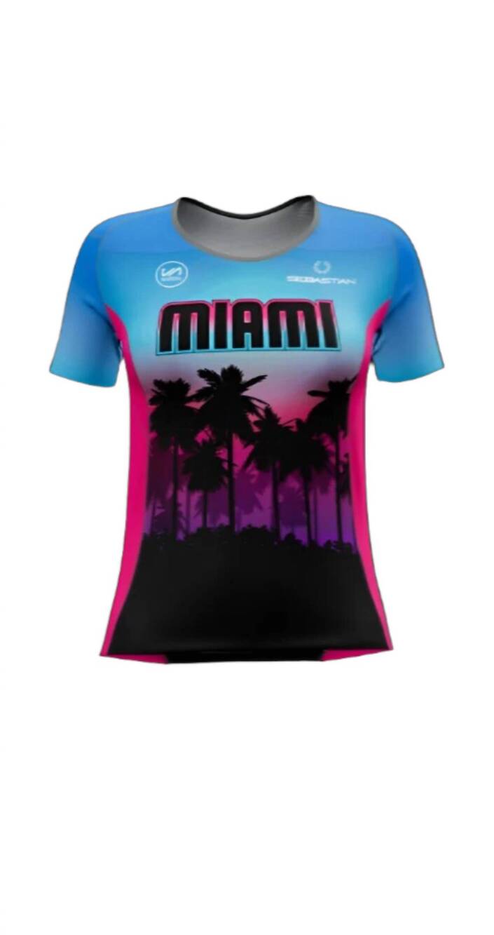 NEW SURAL SPORT women's running t-shirt in miami palms